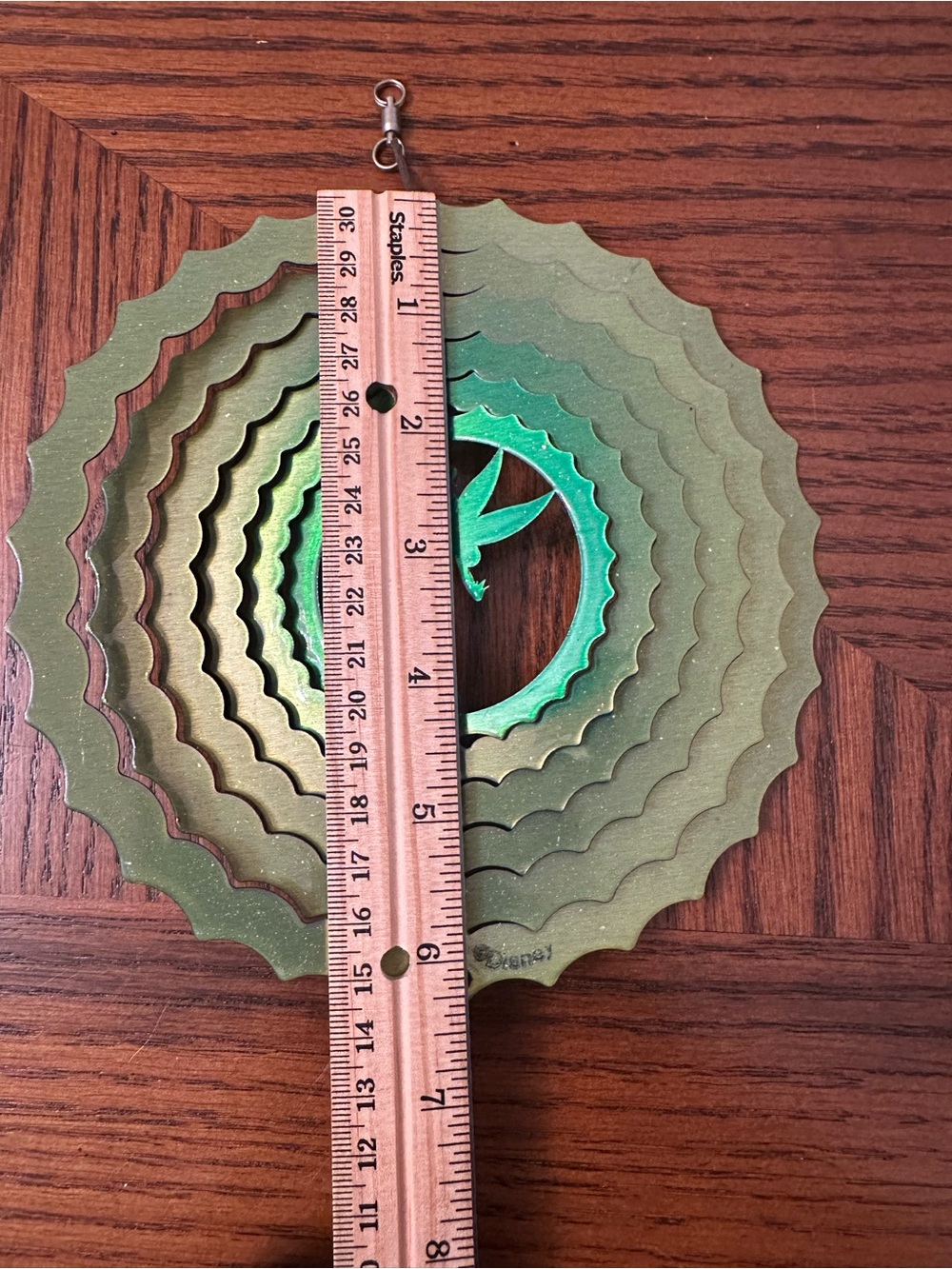 Tinkerbell Green Layered Spiral Wind Spinner - Decorative Hanging Ornament